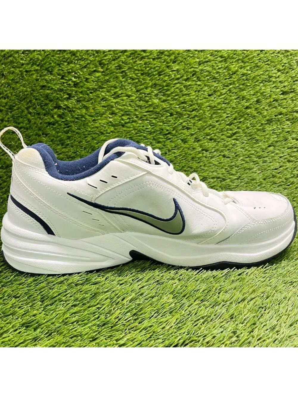 Nike Air Monarch IV Mens Size 15 White Blue Athletic Running Shoes Sneakers